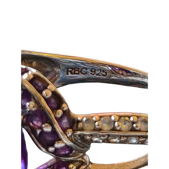 4.72ct Oval/2.05ctw African Amethyst W/.58 Round White Topaz S/S Ring Sz 10 - Picture 6 of 9